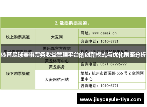 体育足球赛事票务收益管理平台的创新模式与优化策略分析