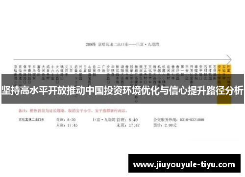 坚持高水平开放推动中国投资环境优化与信心提升路径分析
