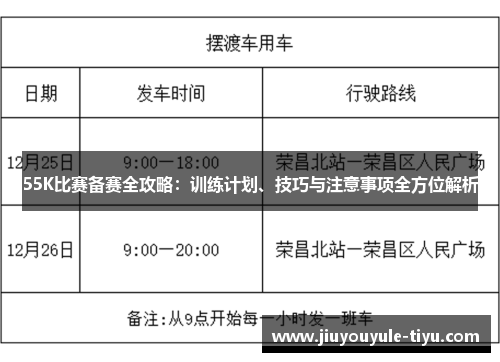 55K比赛备赛全攻略：训练计划、技巧与注意事项全方位解析